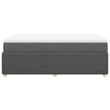 Boxspringbett mit Matratze Dunkelgrau 140x190 cm Stoff