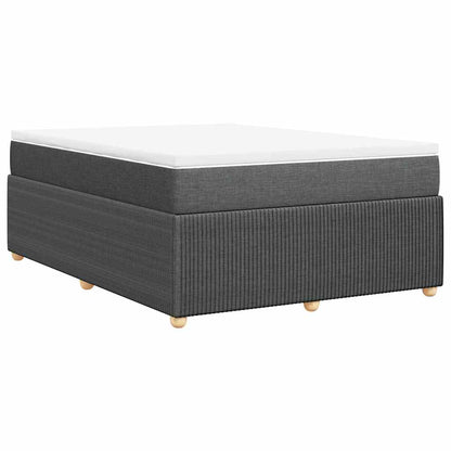 Boxspringbett mit Matratze Dunkelgrau 140x190 cm Stoff