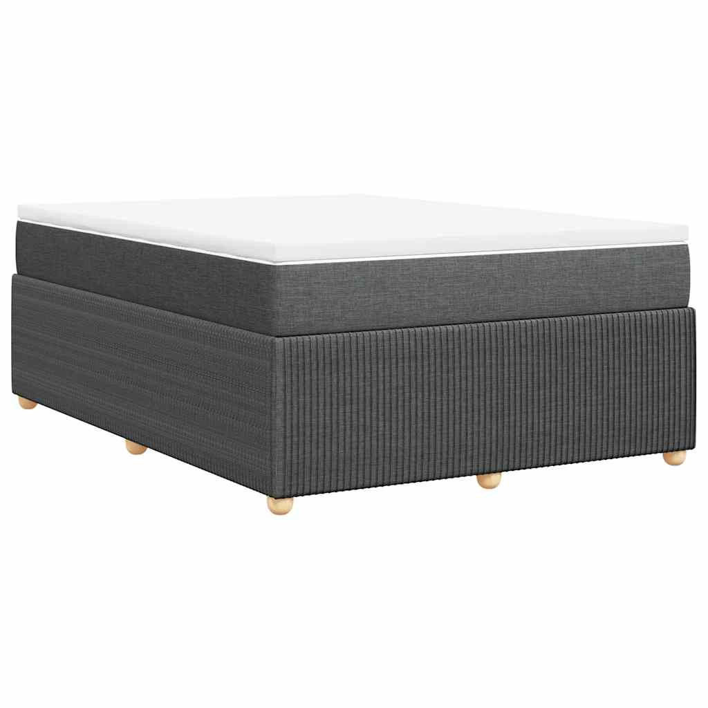 Boxspringbett mit Matratze Dunkelgrau 140x190 cm Stoff