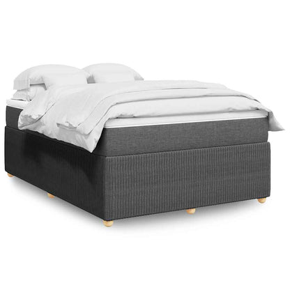 Boxspringbett mit Matratze Dunkelgrau 140x190 cm Stoff