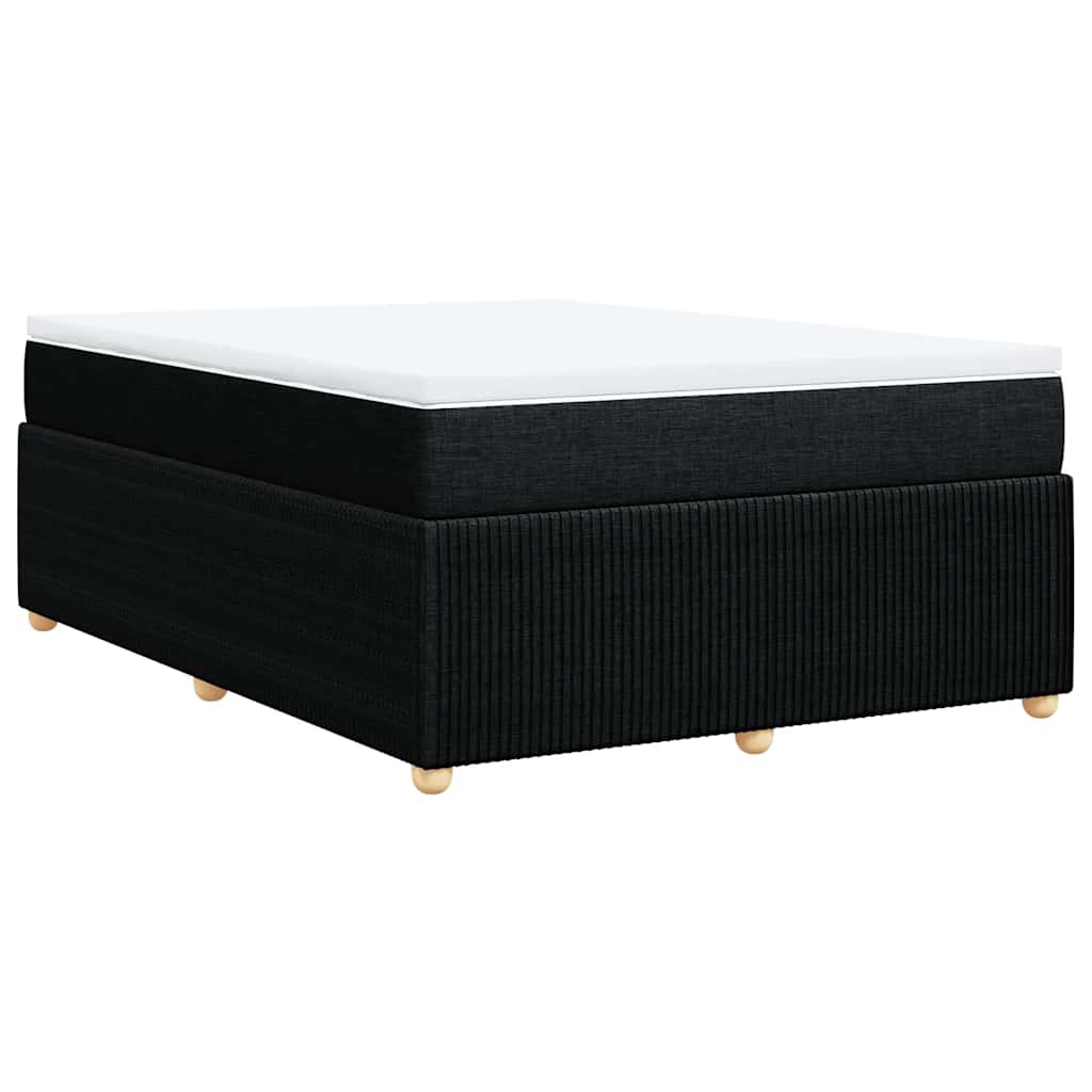 Boxspringbett mit Matratze Schwarz 140x190 cm Stoff