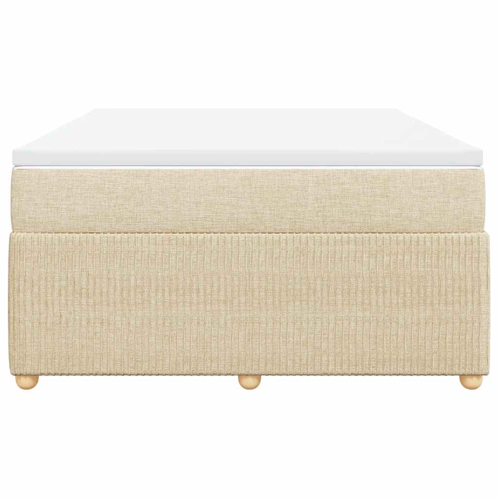 Boxspringbett mit Matratze Creme 140x190 cm Stoff