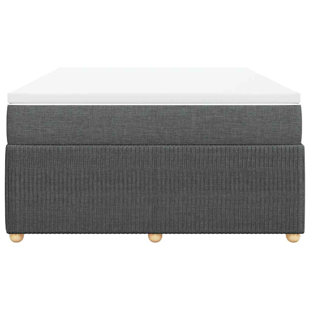 Boxspringbett mit Matratze Dunkelgrau 140x200 cm Stoff