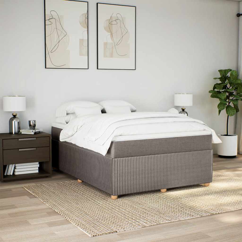 Boxspringbett mit Matratze Taupe 140x200 cm Stoff
