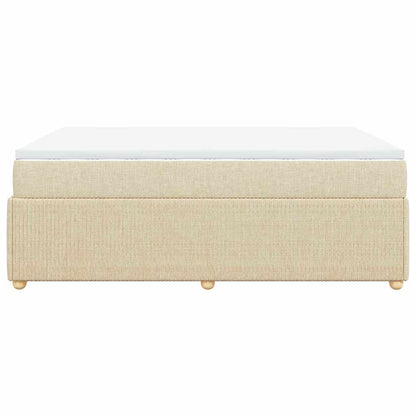 Boxspringbett mit Matratze Creme 160x200 cm Stoff