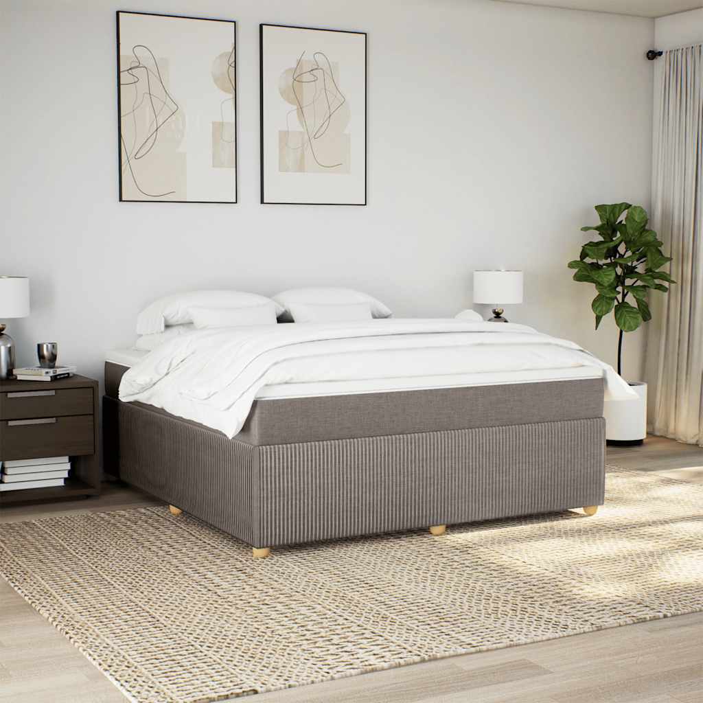Boxspringbett mit Matratze Taupe 180x200 cm Stoff