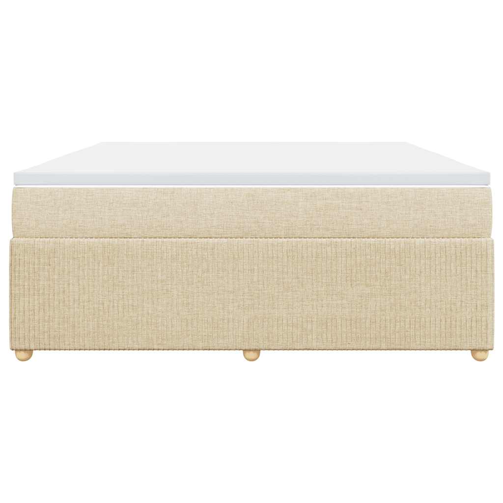 Boxspringbett mit Matratze Creme 180x200 cm Stoff