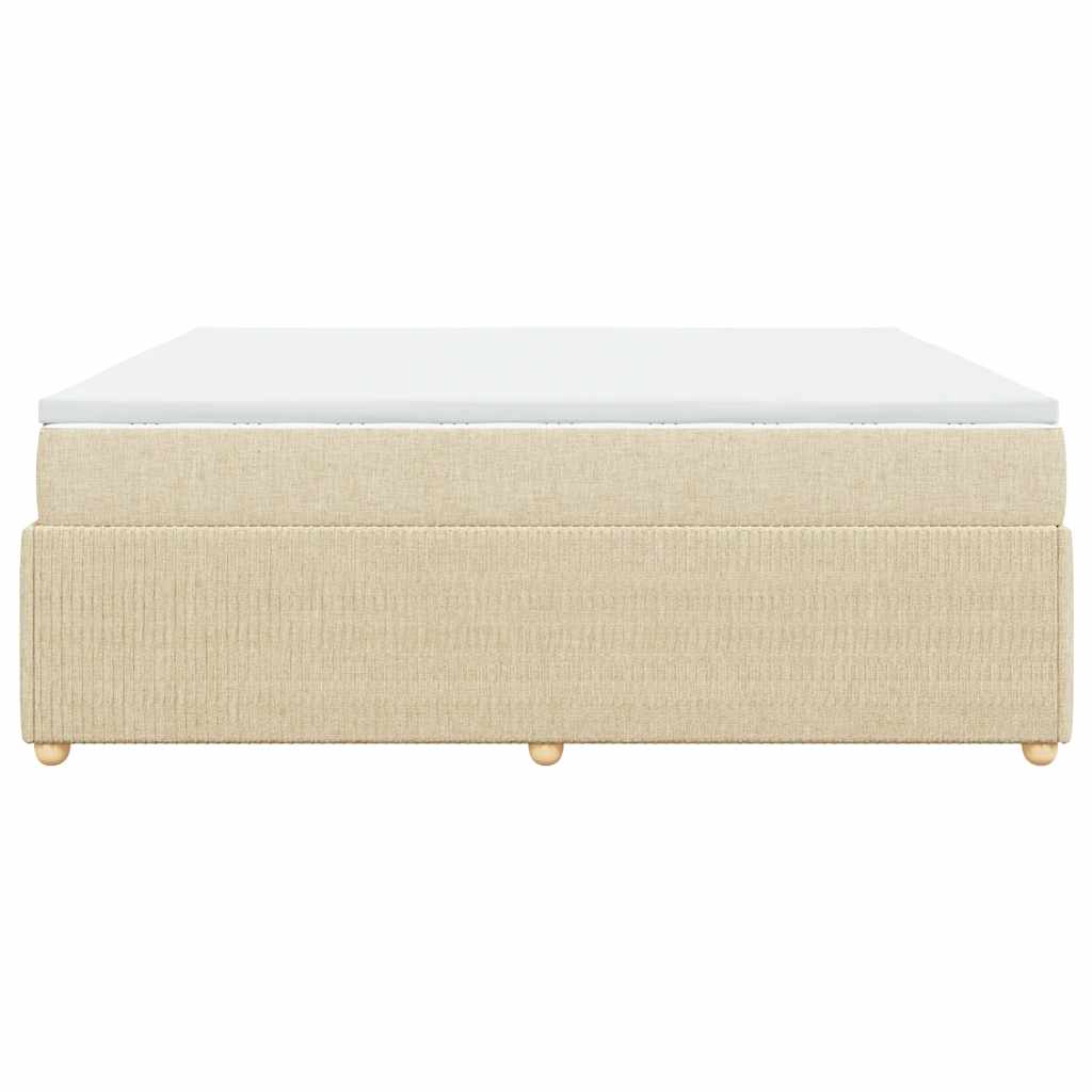 Boxspringbett mit Matratze Creme 180x200 cm Stoff