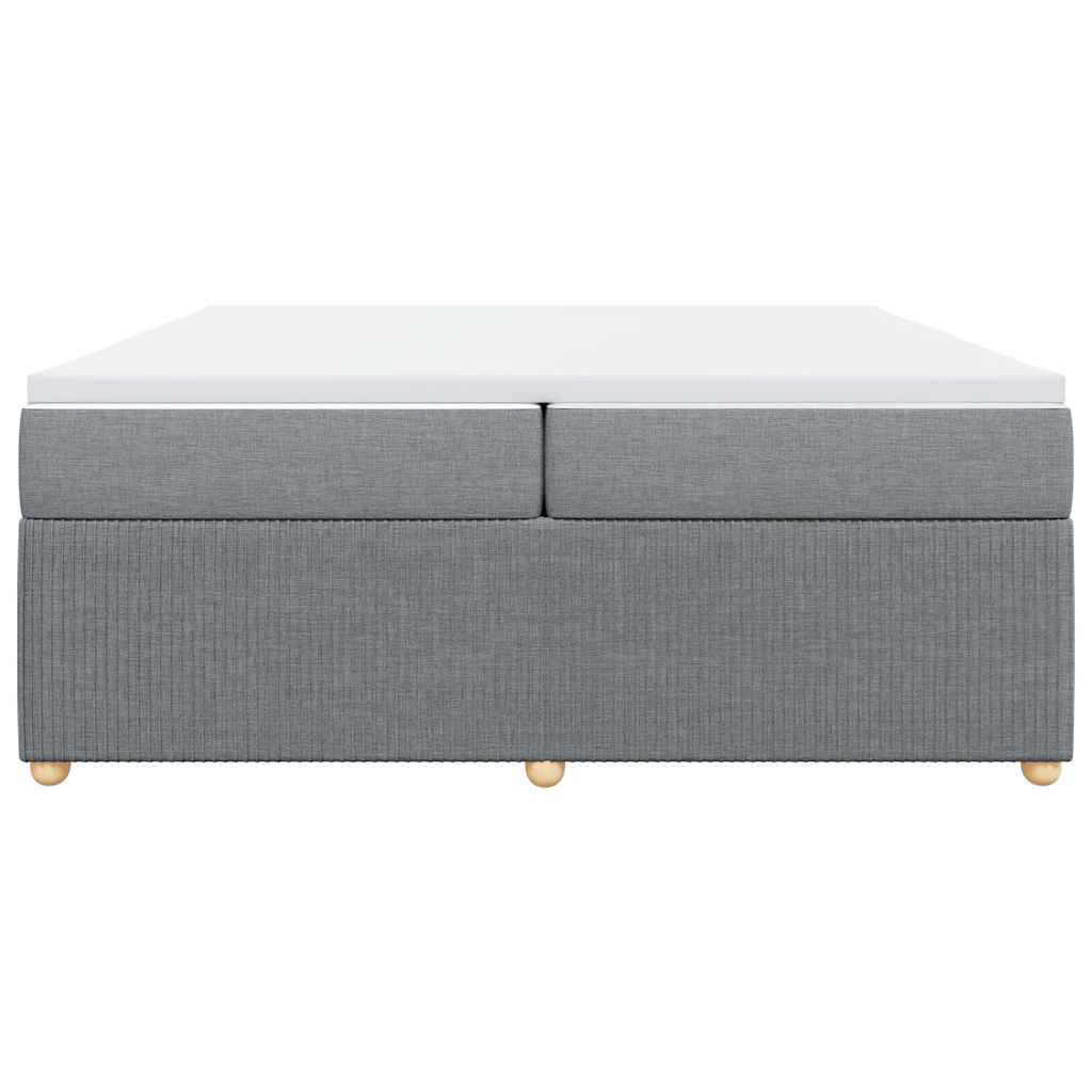 Boxspringbett mit Matratze Hellgrau 200x200 cm Stoff