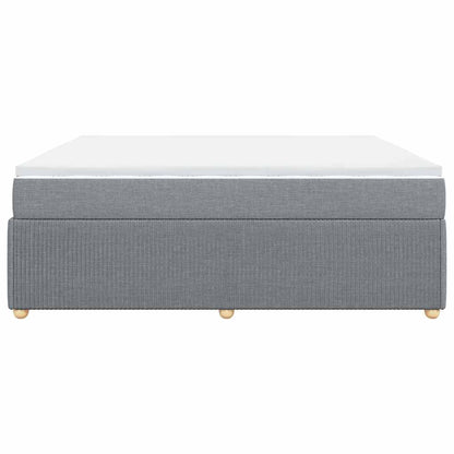 Boxspringbett mit Matratze Hellgrau 200x200 cm Stoff