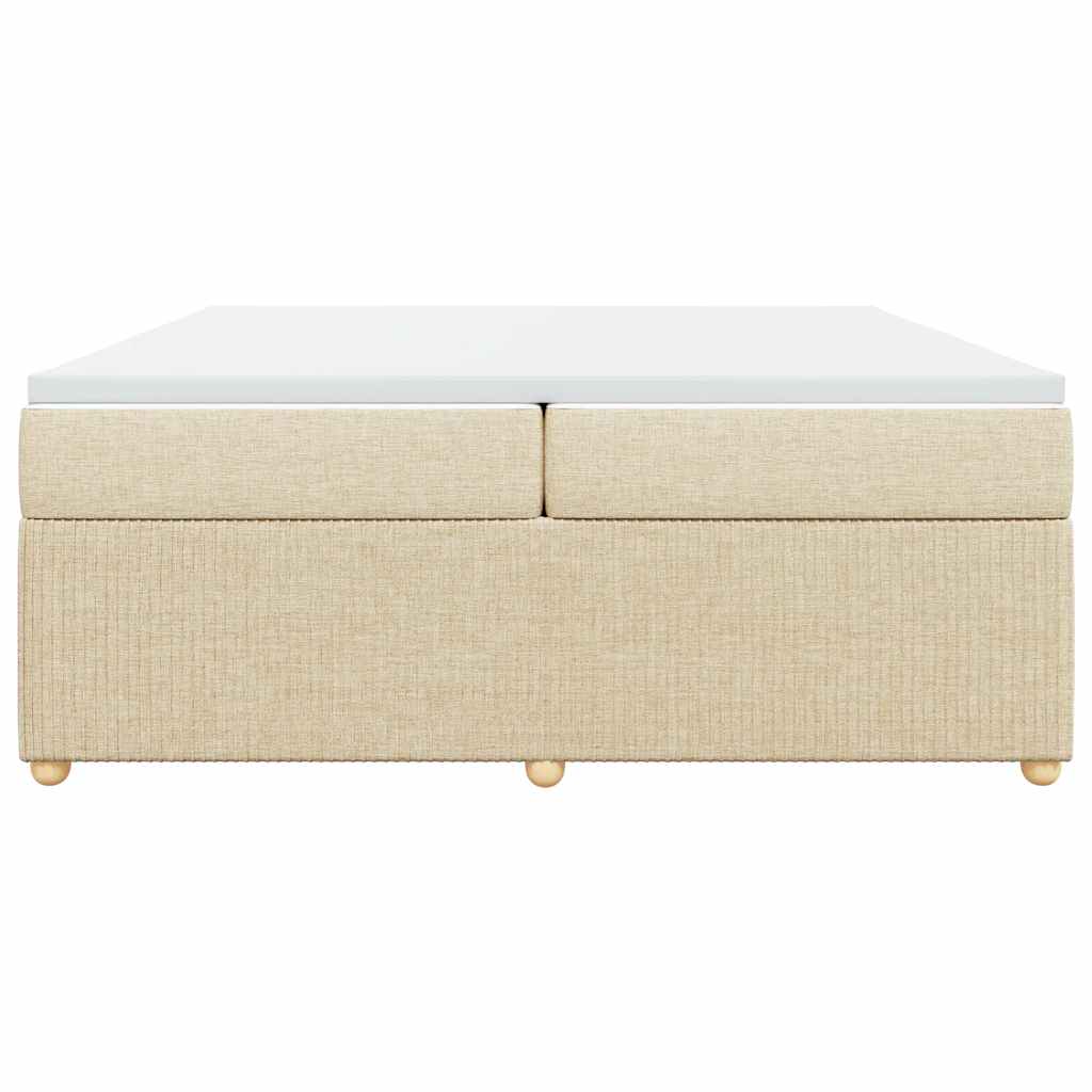 Boxspringbett mit Matratze Creme 200x200 cm Stoff
