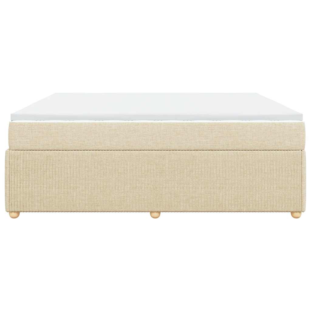 Boxspringbett mit Matratze Creme 200x200 cm Stoff