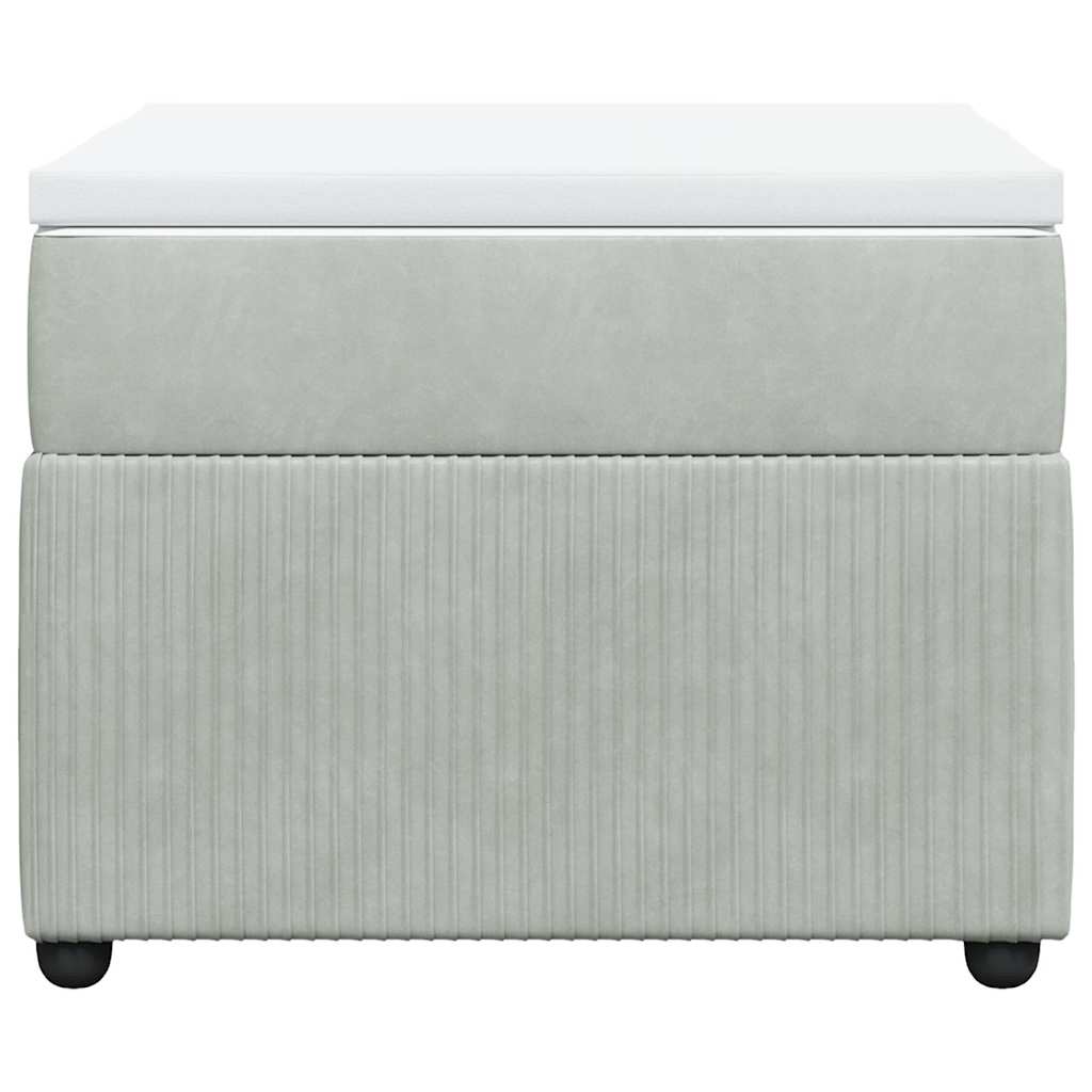 Boxspringbett mit Matratze Hellgrau 80x200 cm Samt