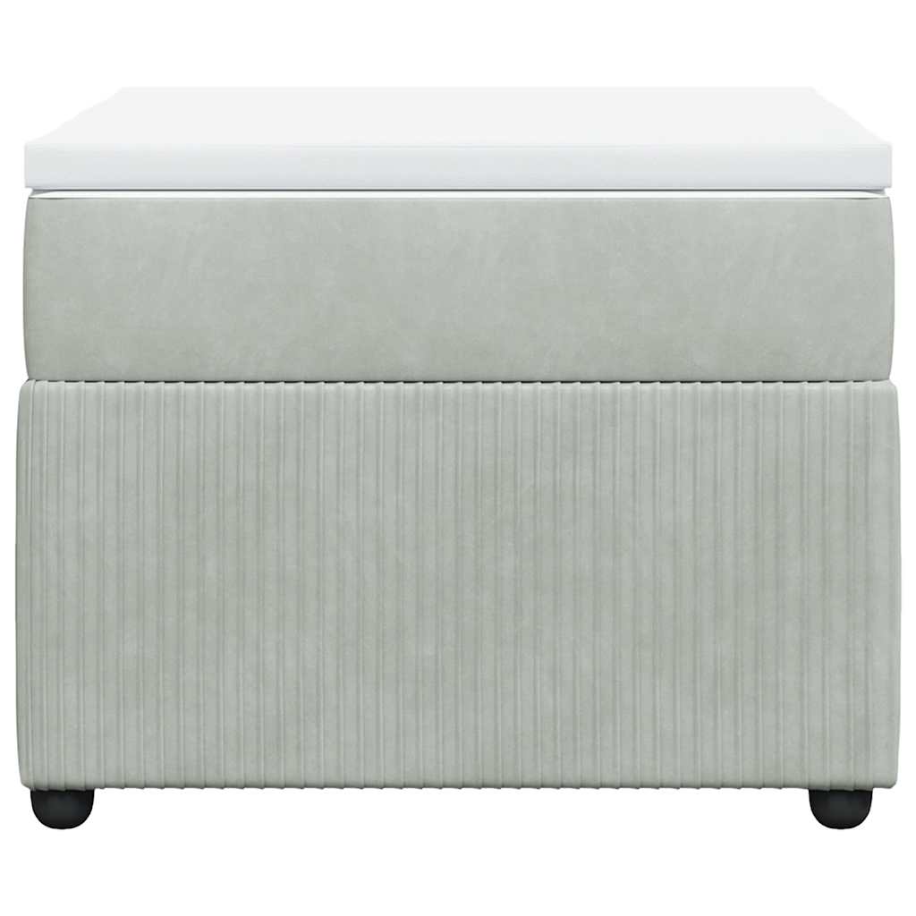 Boxspringbett mit Matratze Hellgrau 90x190 cm Samt