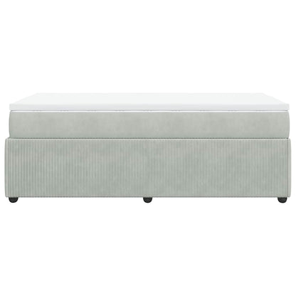 Boxspringbett mit Matratze Hellgrau 90x190 cm Samt