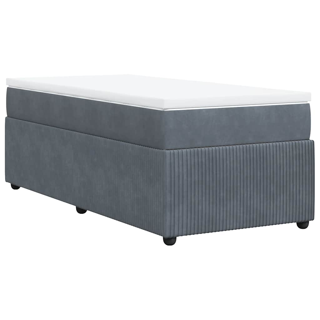 Boxspringbett mit Matratze Dunkelgrau 90x190 cm Samt