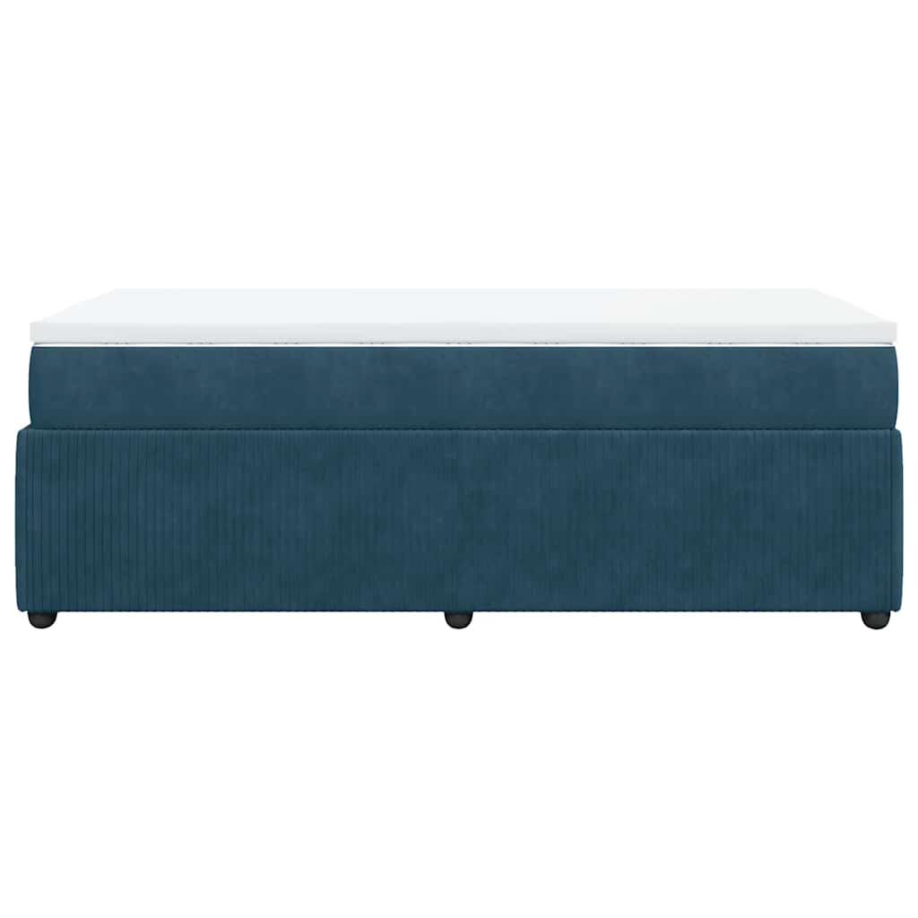 Boxspringbett mit Matratze Dunkelblau 90x190 cm Samt