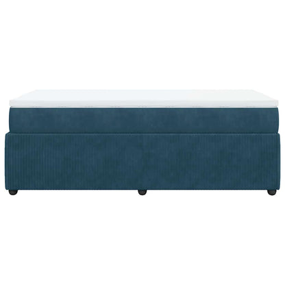 Boxspringbett mit Matratze Dunkelblau 90x190 cm Samt