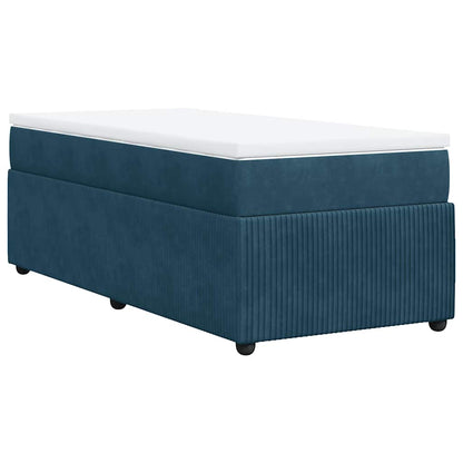 Boxspringbett mit Matratze Dunkelblau 90x190 cm Samt