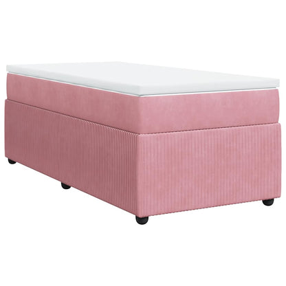Boxspringbett mit Matratze Rosa 90x200 cm Samt