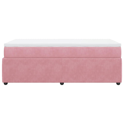 Boxspringbett mit Matratze Rosa 90x200 cm Samt