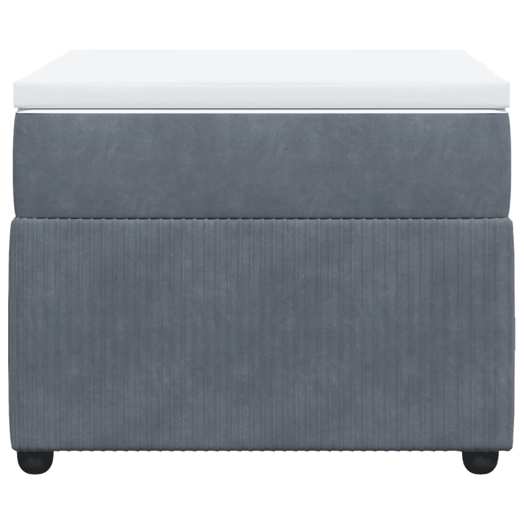 Sommier tapissier avec matelas gris foncé 100x200 cm velours