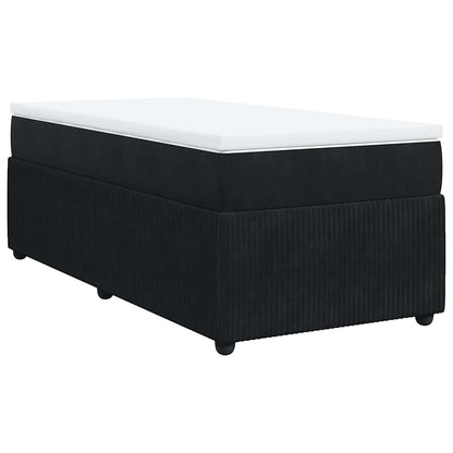 Boxspringbett mit Matratze Schwarz 100x200 cm Samt