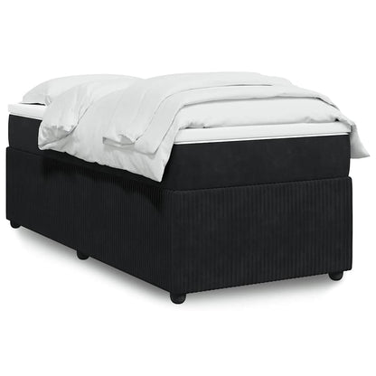 Boxspringbett mit Matratze Schwarz 100x200 cm Samt