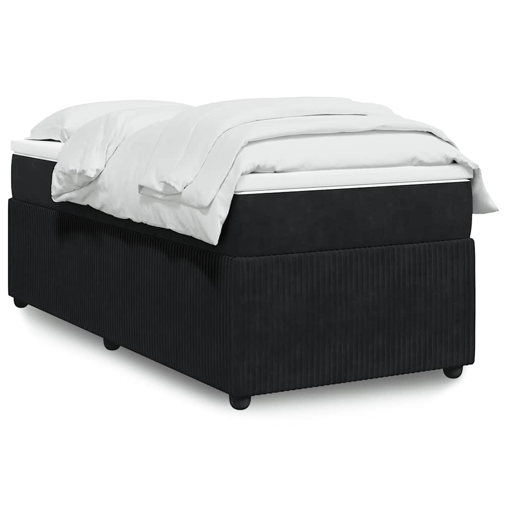 Boxspringbett mit Matratze Schwarz 100x200 cm Samt
