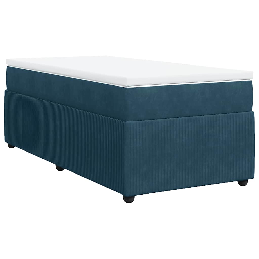 Boxspringbett mit Matratze Dunkelblau 100x200 cm Samt