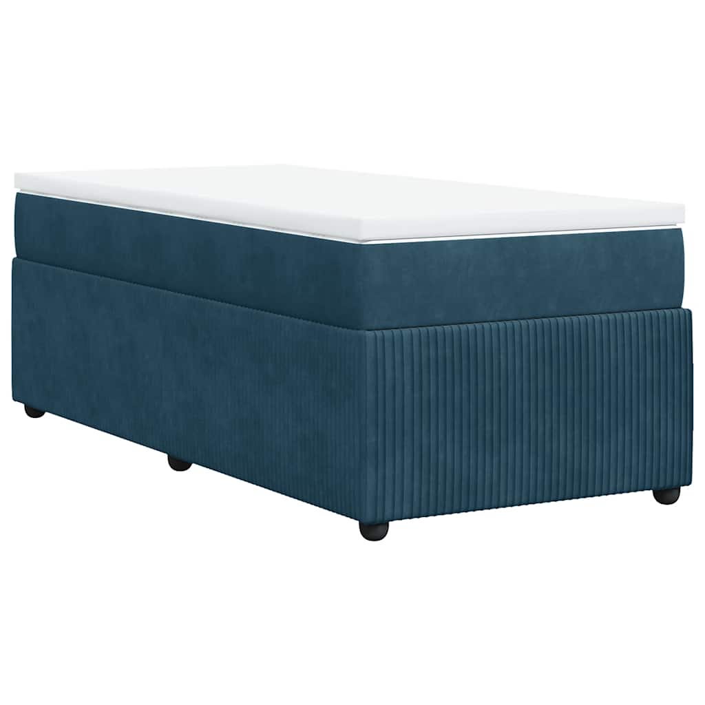 Boxspringbett mit Matratze Dunkelblau 100x200 cm Samt