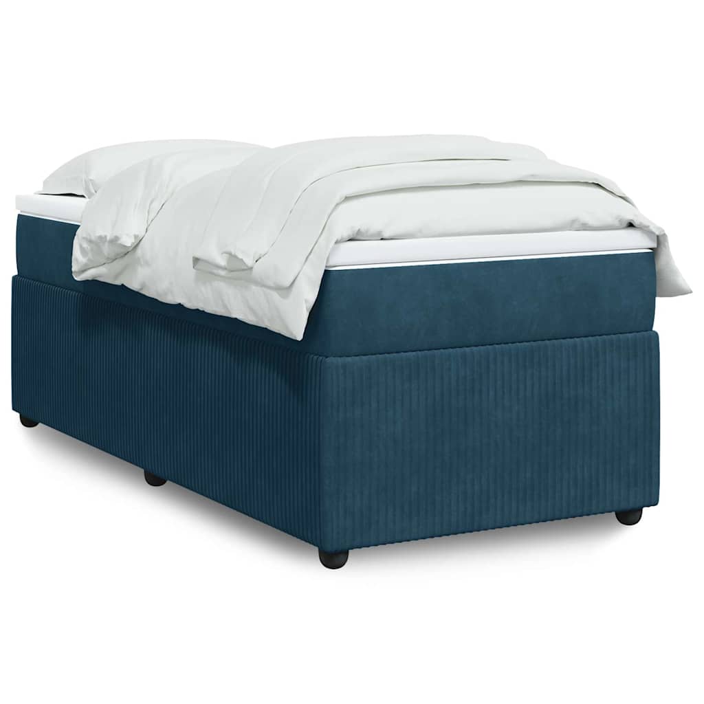 Boxspringbett mit Matratze Dunkelblau 100x200 cm Samt