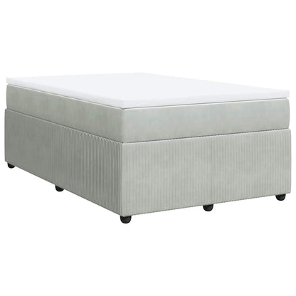 Boxspringbett mit Matratze Hellgrau 120x190 cm Samt