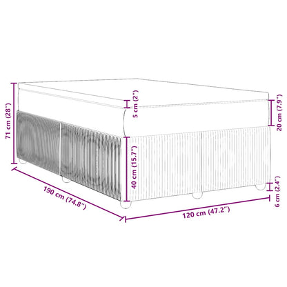 Boxspringbett mit Matratze Hellgrau 120x190 cm Samt