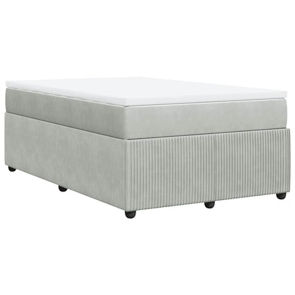 Boxspringbett mit Matratze Hellgrau 120x190 cm Samt