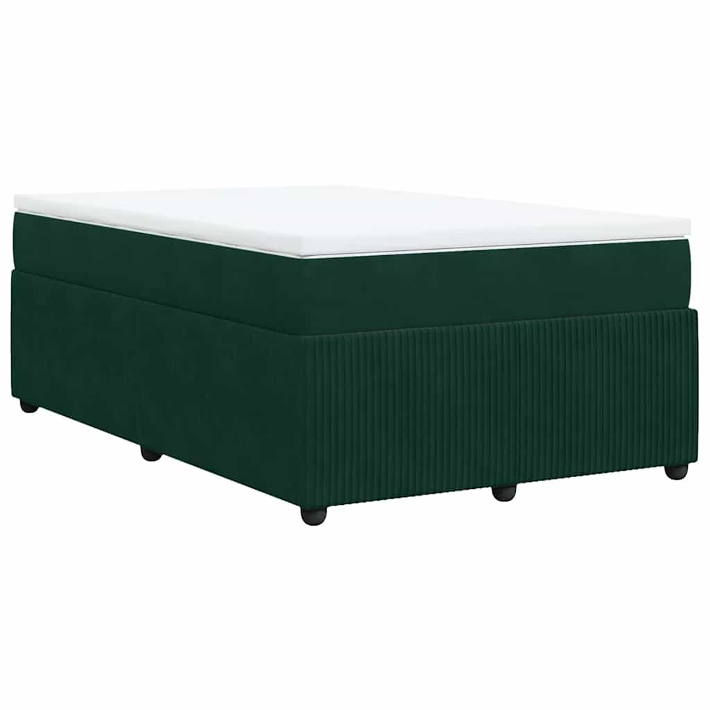 Boxspringbett mit Matratze Dunkelgrün 120x190 cm Samt
