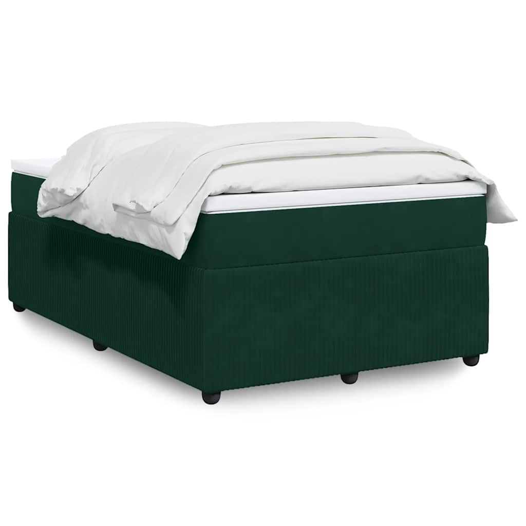 Boxspringbett mit Matratze Dunkelgrün 120x190 cm Samt