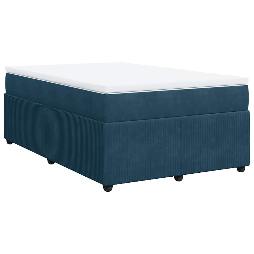 Boxspringbett mit Matratze Dunkelblau 120x190 cm Samt