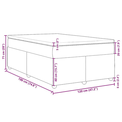Boxspringbett mit Matratze Dunkelblau 120x190 cm Samt