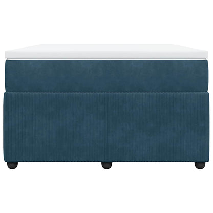 Boxspringbett mit Matratze Dunkelblau 120x190 cm Samt