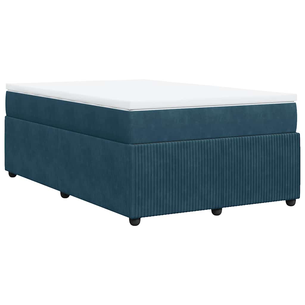 Boxspringbett mit Matratze Dunkelblau 120x190 cm Samt