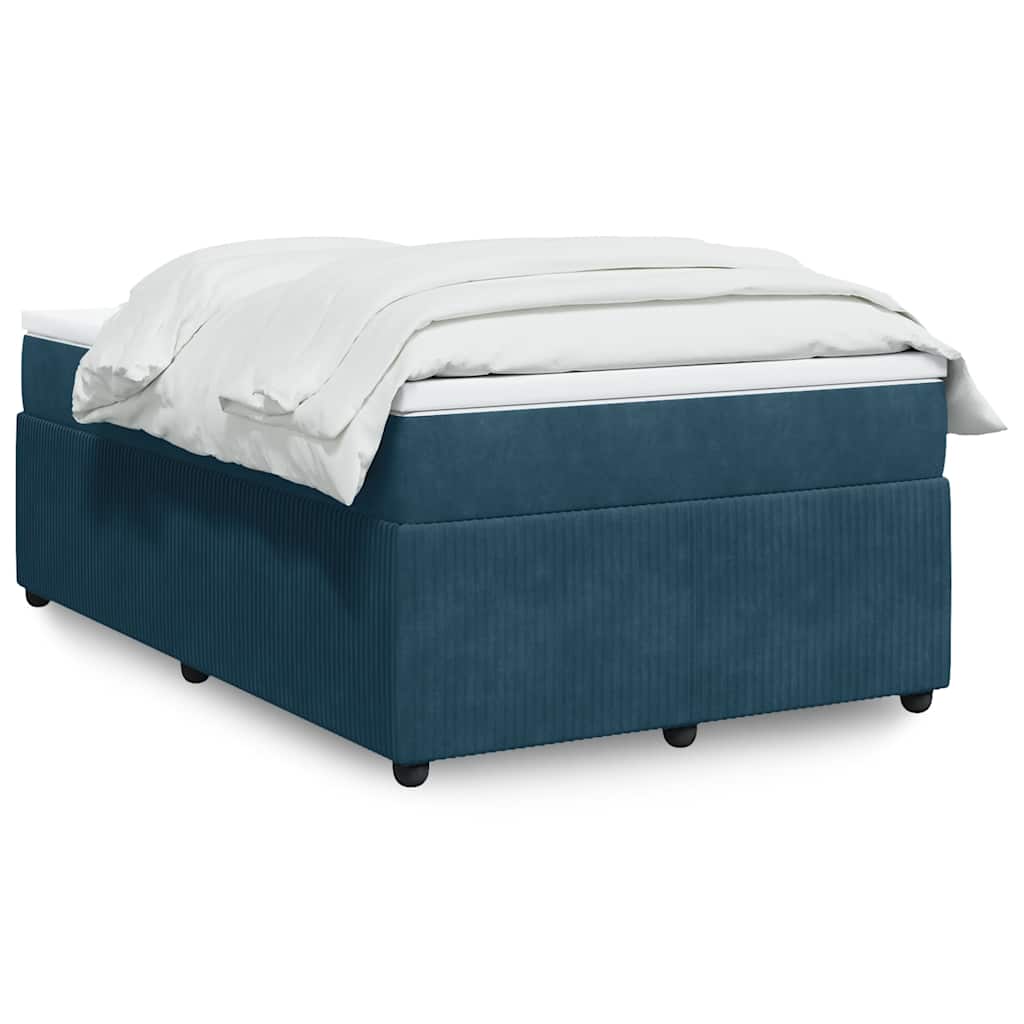 Boxspringbett mit Matratze Dunkelblau 120x190 cm Samt