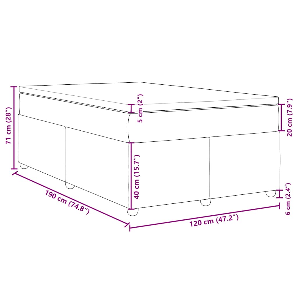 Boxspringbett mit Matratze Rosa 120x190 cm Samt