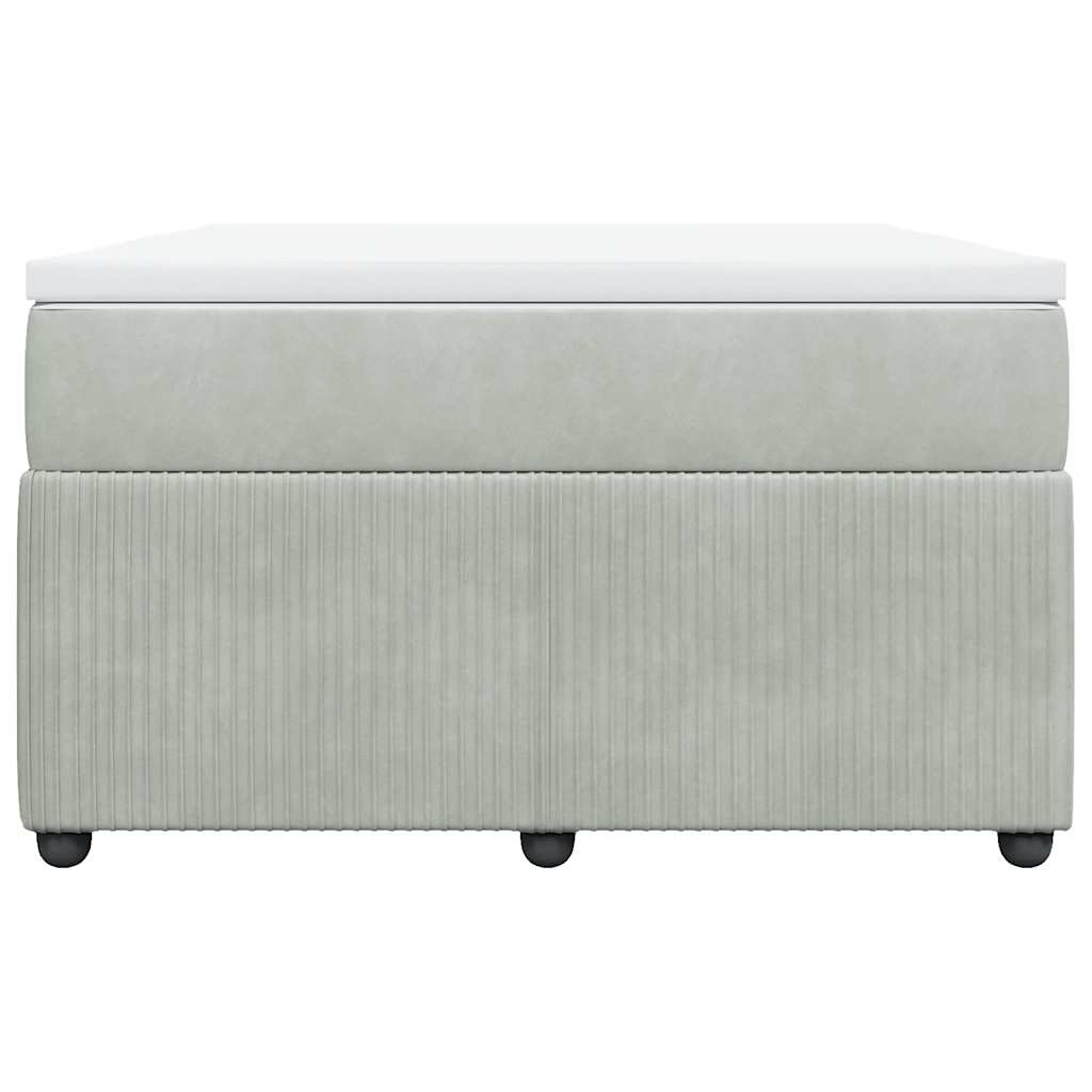 Boxspringbett mit Matratze Hellgrau 120x200 cm Samt