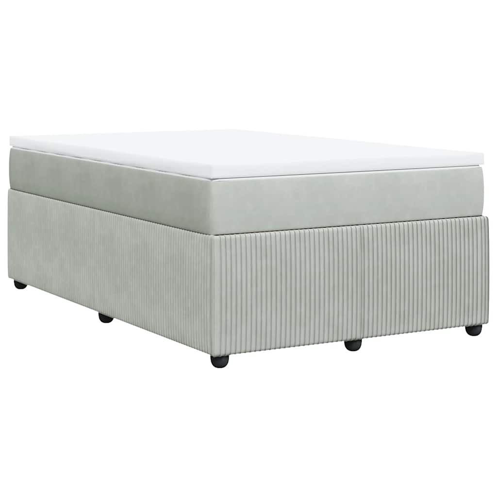 Boxspringbett mit Matratze Hellgrau 120x200 cm Samt