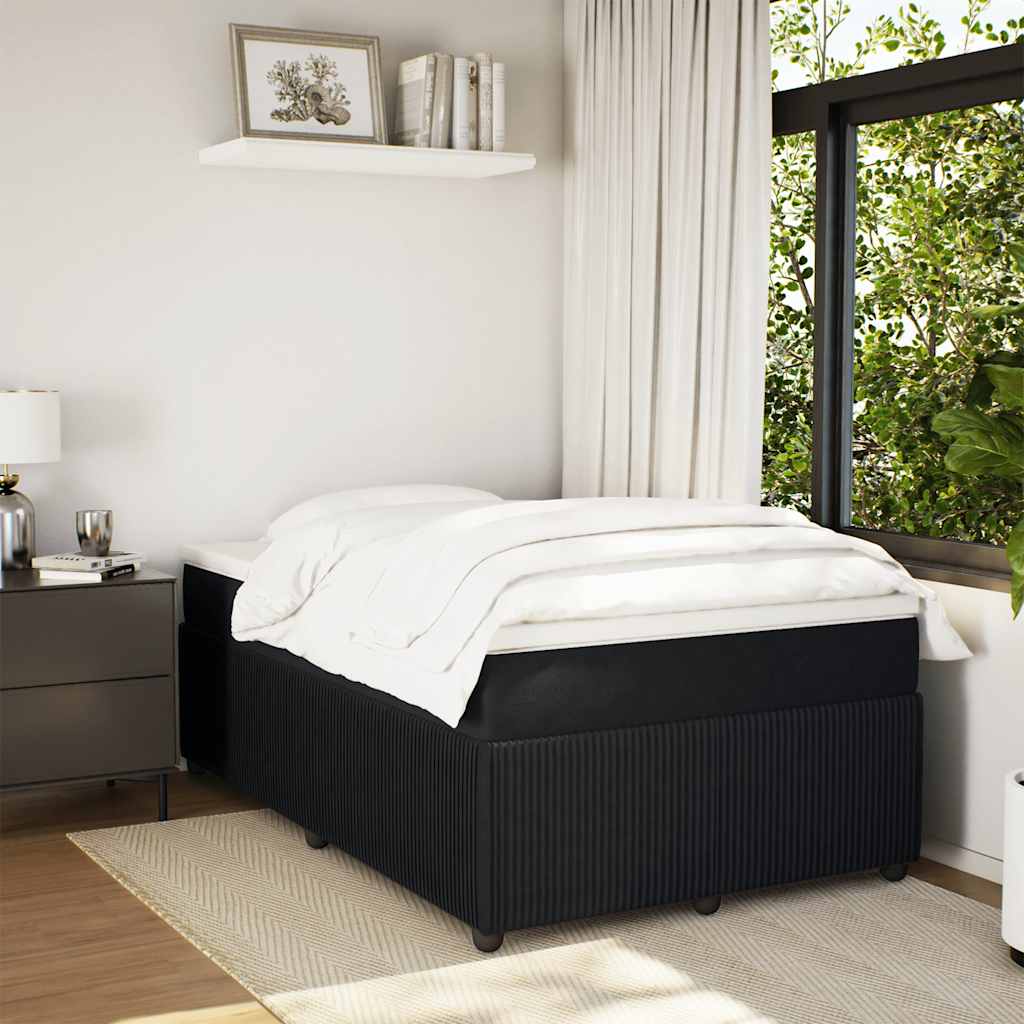 Boxspringbett mit Matratze Schwarz 120x200 cm Samt