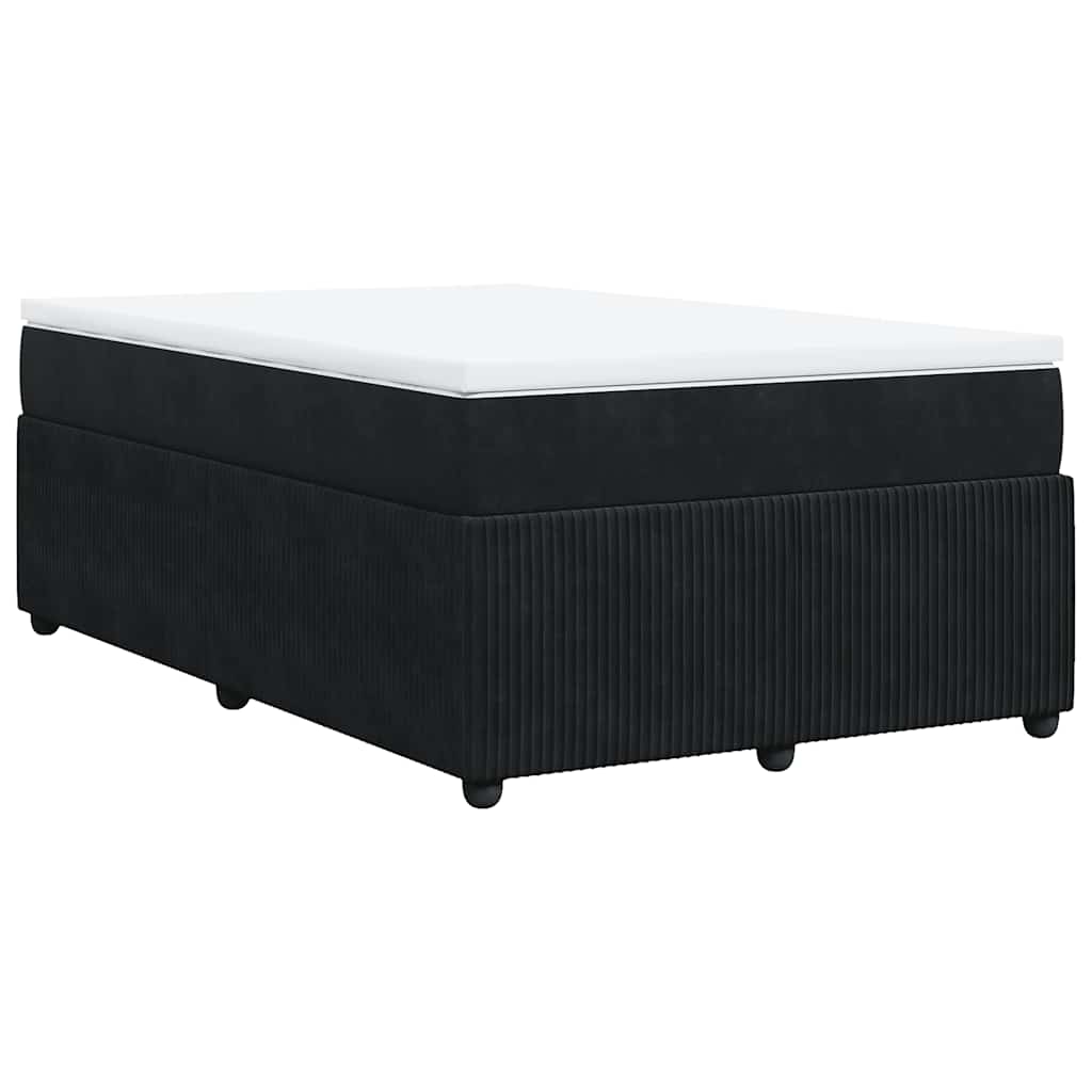 Boxspringbett mit Matratze Schwarz 120x200 cm Samt