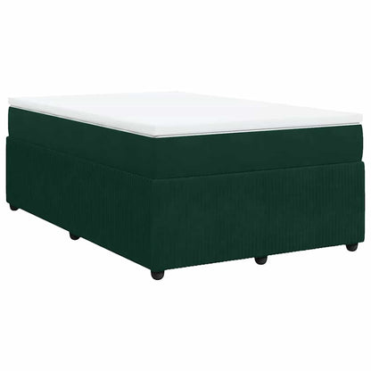 Boxspringbett mit Matratze Dunkelgrün 120x200 cm Samt