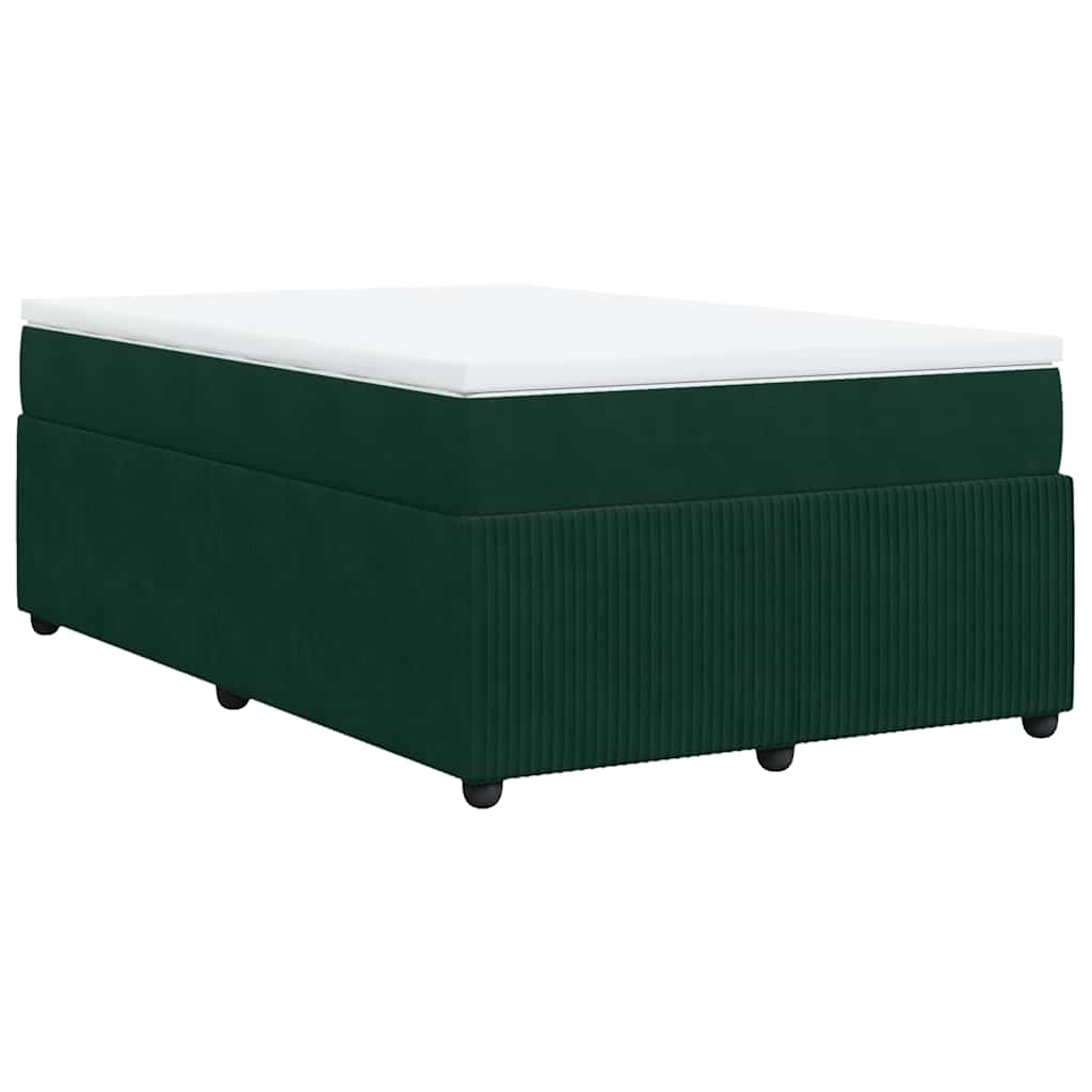 Boxspringbett mit Matratze Dunkelgrün 120x200 cm Samt