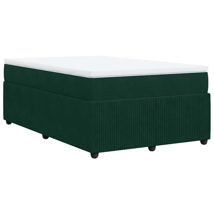 Boxspringbett mit Matratze Dunkelgrün 120x200 cm Samt